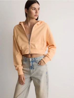 Reserved - Rozpinana bluza z kapturem - jasnopomarańczowy