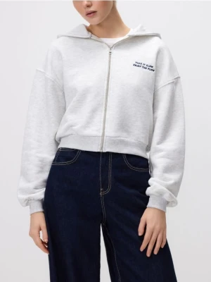 Reserved - Rozpinana bluza z kapturem - jasnoszary