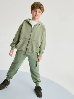 Zdjęcie produktu Reserved - Rozpinana bluza z kapturem oversize - jasnozielony