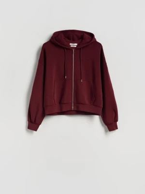 Reserved - Rozpinana bluza z modalem - bordowy