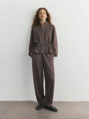 Reserved - Rozpinana bluza z modalem - brązowy