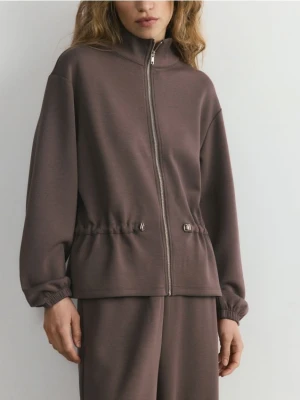Reserved - Rozpinana bluza z modalem - brązowy