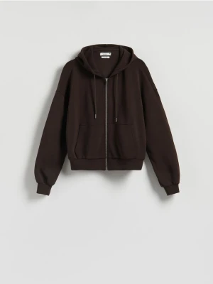 Reserved - Rozpinana bluza z modalem - ciemnobrązowy