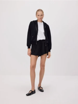 Reserved - Rozpinana bluza z modalem - czarny