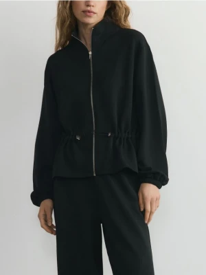 Reserved - Rozpinana bluza z modalem - czarny