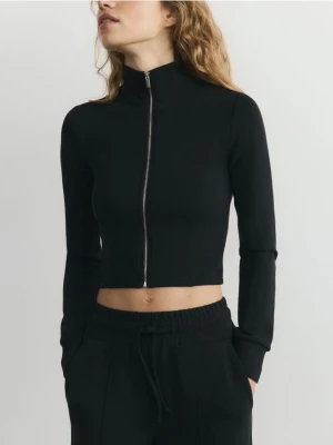 Reserved - Rozpinana bluza z modalem - czarny