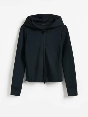 Reserved - Rozpinana bluza z modalem - czarny