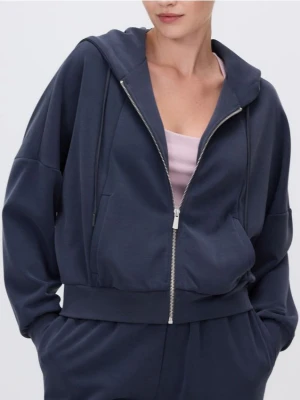 Reserved - Rozpinana bluza z modalem - granatowy