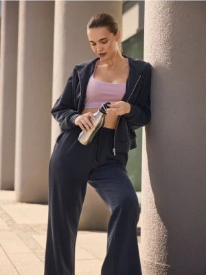 Reserved - Rozpinana bluza z modalem - granatowy