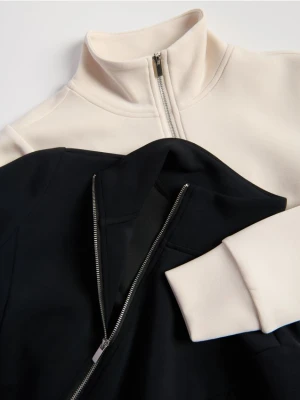 Reserved - Rozpinana bluza z modalem - kremowy