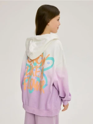 Reserved - Rozpinana bluza z nadrukiem - lawendowy