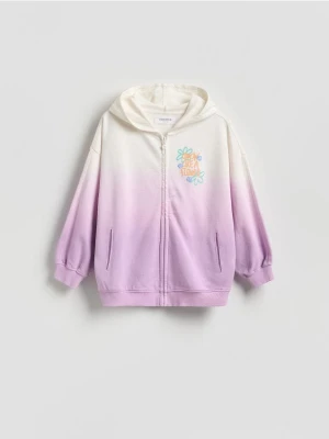 Reserved - Rozpinana bluza z nadrukiem - lawendowy