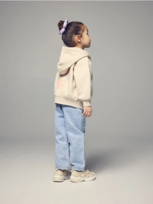 Reserved - Rozpinana bluza z nadrukiem na plecach - beżowy