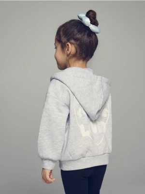 Reserved - Rozpinana bluza z nadrukiem na plecach - jasnoszary