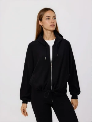 Reserved - Rozpinana bluza z wiskozą - czarny