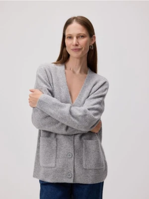 Reserved - Rozpinany kardigan - jasnoszary