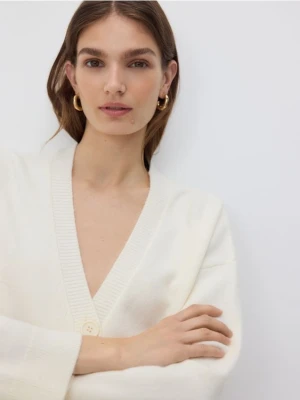 Reserved - Rozpinany kardigan - kremowy