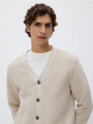 Reserved - Rozpinany kardigan - kremowy