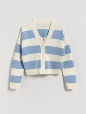 Reserved - Rozpinany kardigan z wiskozą - jasnoniebieski