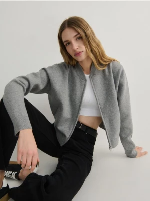 Reserved - Rozpinany sweter - jasnoszary