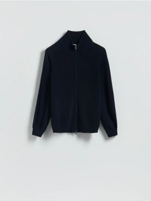 Reserved - Rozpinany sweter z wełny - granatowy