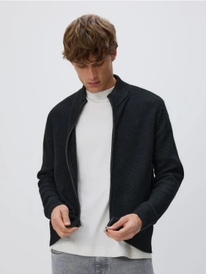 Reserved - Rozpinany sweter ze stójką - czarny