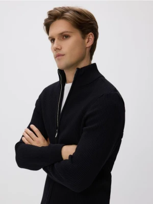 Reserved - Rozpinany sweter ze stójką - czarny