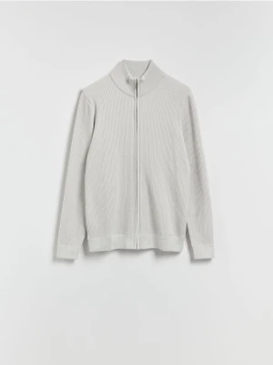 Reserved - Rozpinany sweter ze stójką - jasnoszary