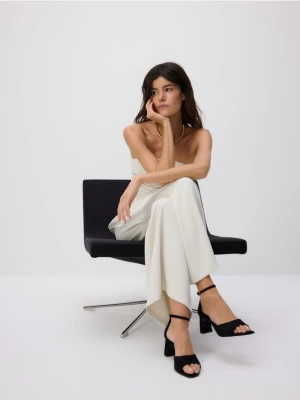 Reserved - Sandały na słupku - czarny