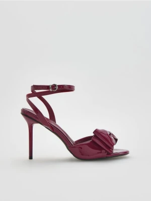 Reserved - Sandały na szpilce - karminowy