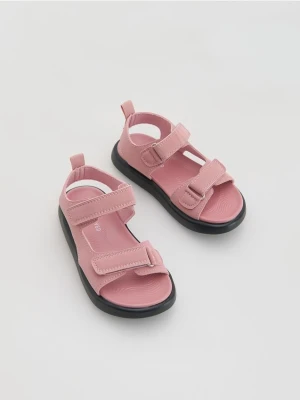 Reserved - Sandały z imitacji skóry - różowy
