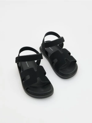 Reserved - Sandały z imitacji zamszu - czarny