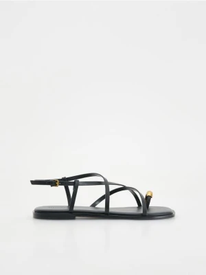 Zdjęcie produktu Reserved - Sandały z ozdobnym okuciem - czarny