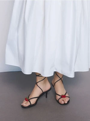 Reserved - Sandały z wiązaniem wokół kostki - czarny