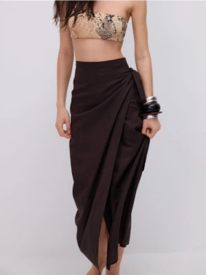 Reserved - Sarong z dodatkiem lnu - ciemnobrązowy