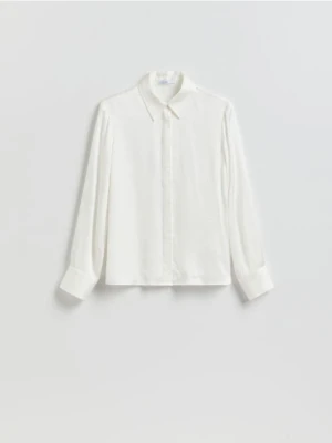 Reserved - Satynowa koszula z wiskozy - biały