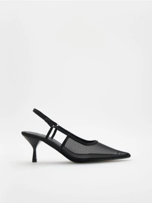 Reserved - Siateczkowe czółenka - czarny