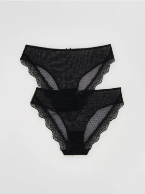 Reserved - Siateczkowe majtki figi 2 pack - czarny