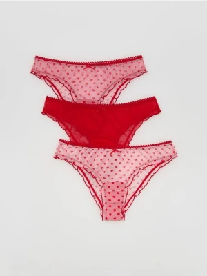 Reserved - Siateczkowe majtki figi 3 pack - pastelowy róż
