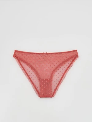 Reserved - Siateczkowe majtki figi - czerwony