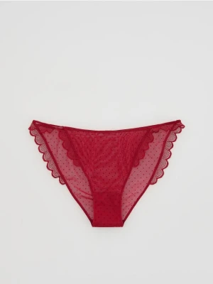 Reserved - Siateczkowe majtki figi - czerwony