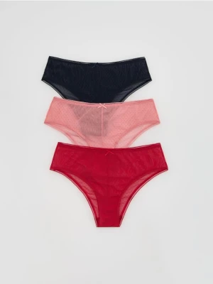 Zdjęcie produktu Reserved - Siateczkowe majtki hipster 3 pack - fuksja