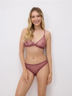 Reserved - Siateczkowy biustonosz - burgundowy