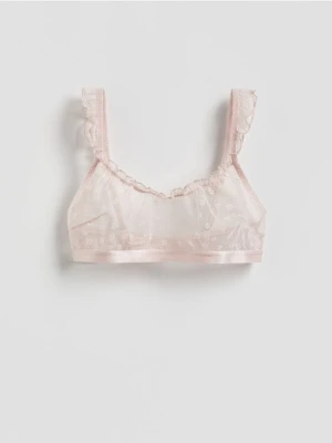 Reserved - Siateczkowy biustonosz - pastelowy róż