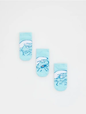 Reserved - Skarpetki 3 pack Smerfy - jasnoniebieski