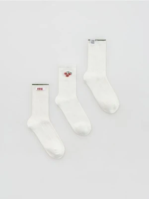 Reserved - Skarpetki 3 pack - złamana biel