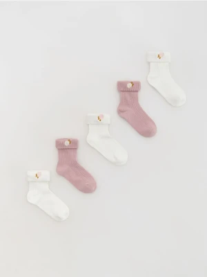 Reserved - Skarpetki 5 pack - złamana biel