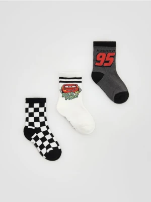 Reserved - Skarpetki Auta 3 pack - złamana biel