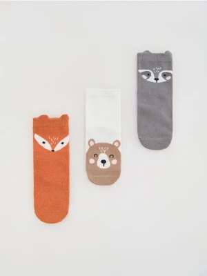 Reserved - Skarpetki z bawełną 3 pack - ciemnoszary