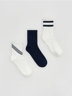 Reserved - Skarpetki z bawełną 3 pack - złamana biel